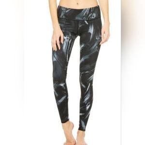 ALO Yoga Black and Gray Airbrush Full Lenght  Legging Size S